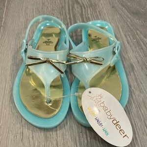 NWT Baby Deer Aqua Jelly Sandals Size 10